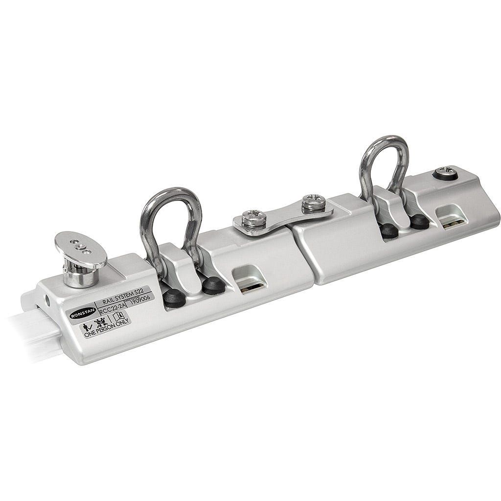 Silver Rails Ronstan RCC22-2A Ronstan Series 22 Safety Rail Tandem Car with Plunger ...